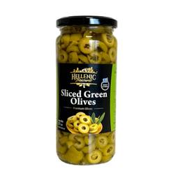 Hellenic Treasures Greek Sliced Green Olives 1