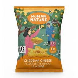 Human Nature Cheddar Cheese Lentil Snacks 1
