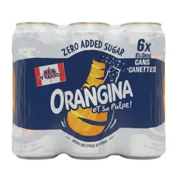Orangina Orange Carbonated Soft Drink, No Added Sugar 6-Pack 1