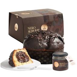 Fiasconaro Preorder: Panettone Nero Sublime (with Modica Chocolate & Strawberry Spread & Spreader) 1