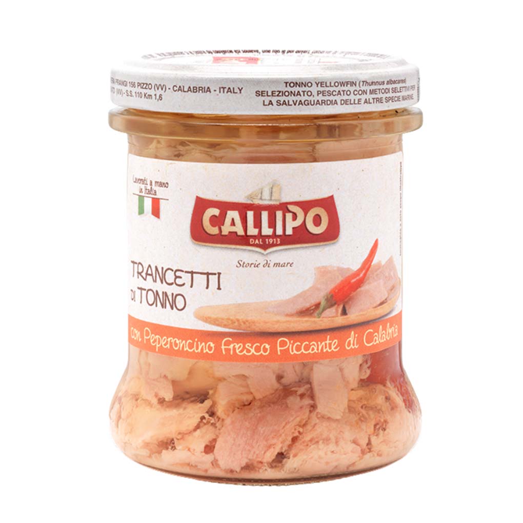 Callipo Yellowfin Tuna Chunks w/ Hot Peppers 1