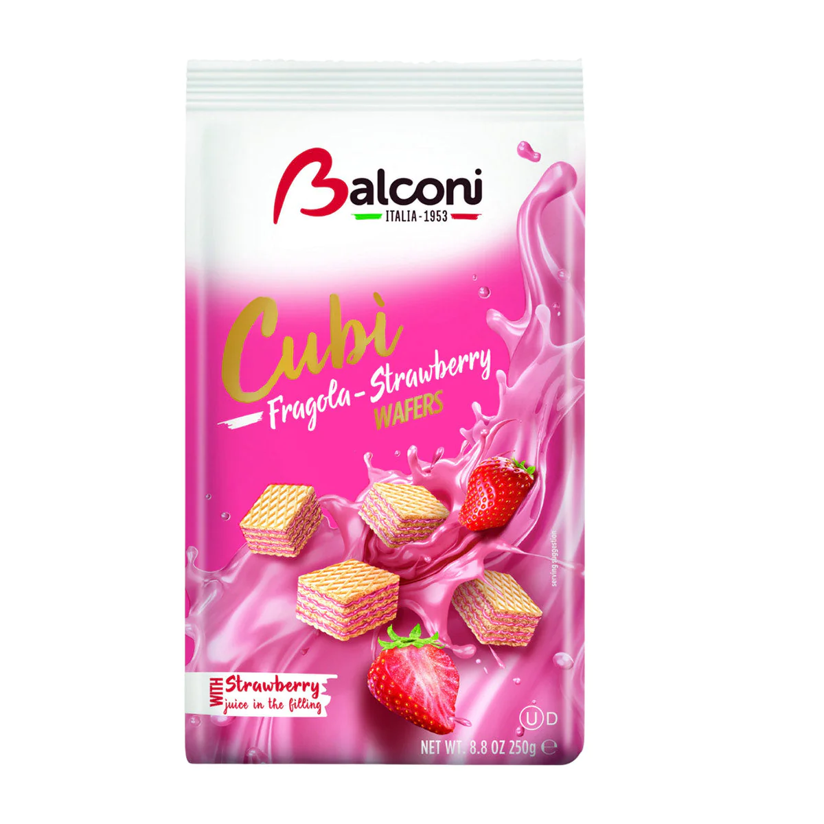 Balconi Italian Strawberry Wafer Cubes 1