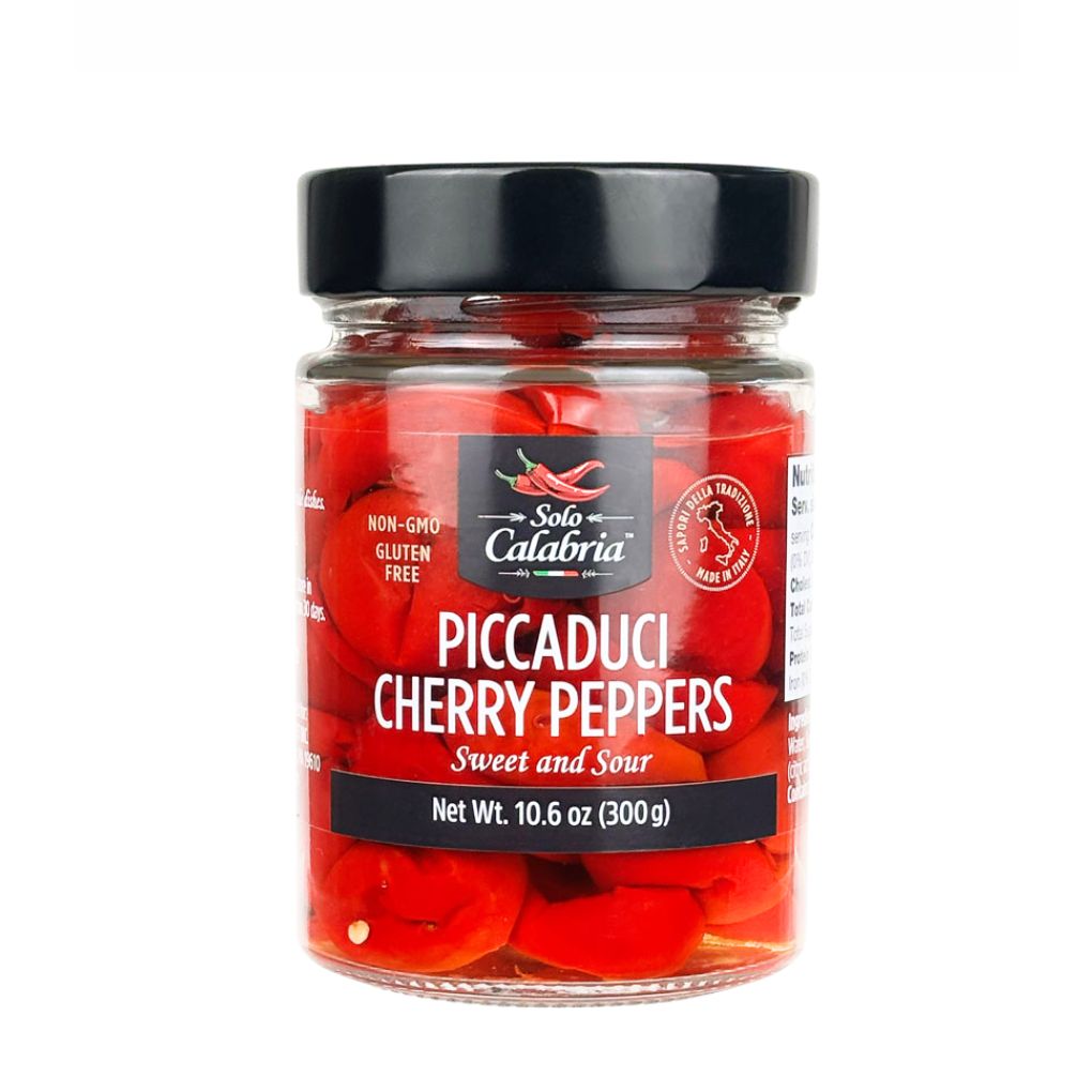 Solo Calabria Calabrian Piccaduci Sweet & Sour Cherry Peppers 1
