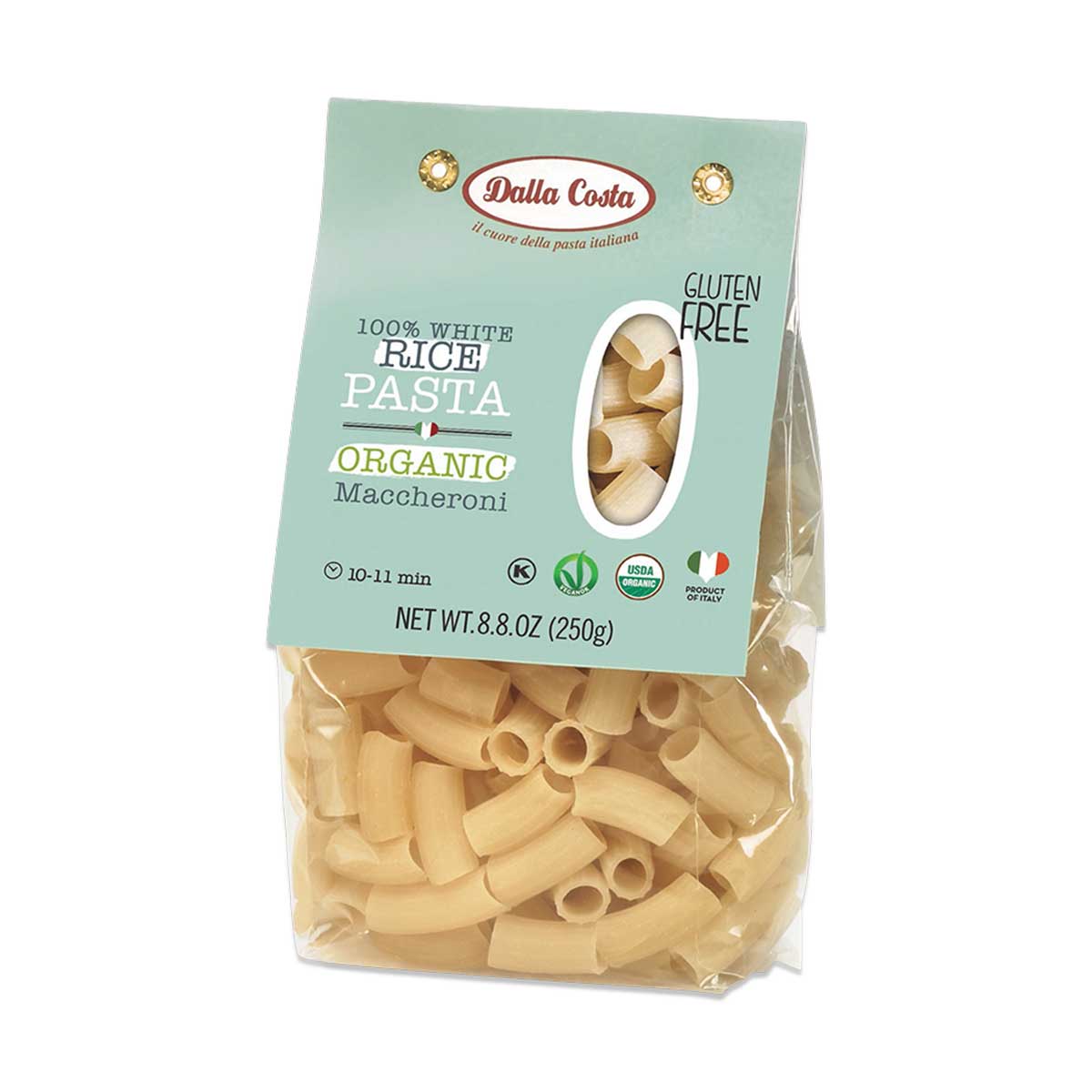 Dalla Costa Organic Rice Maccheroni, Gluten Free 1