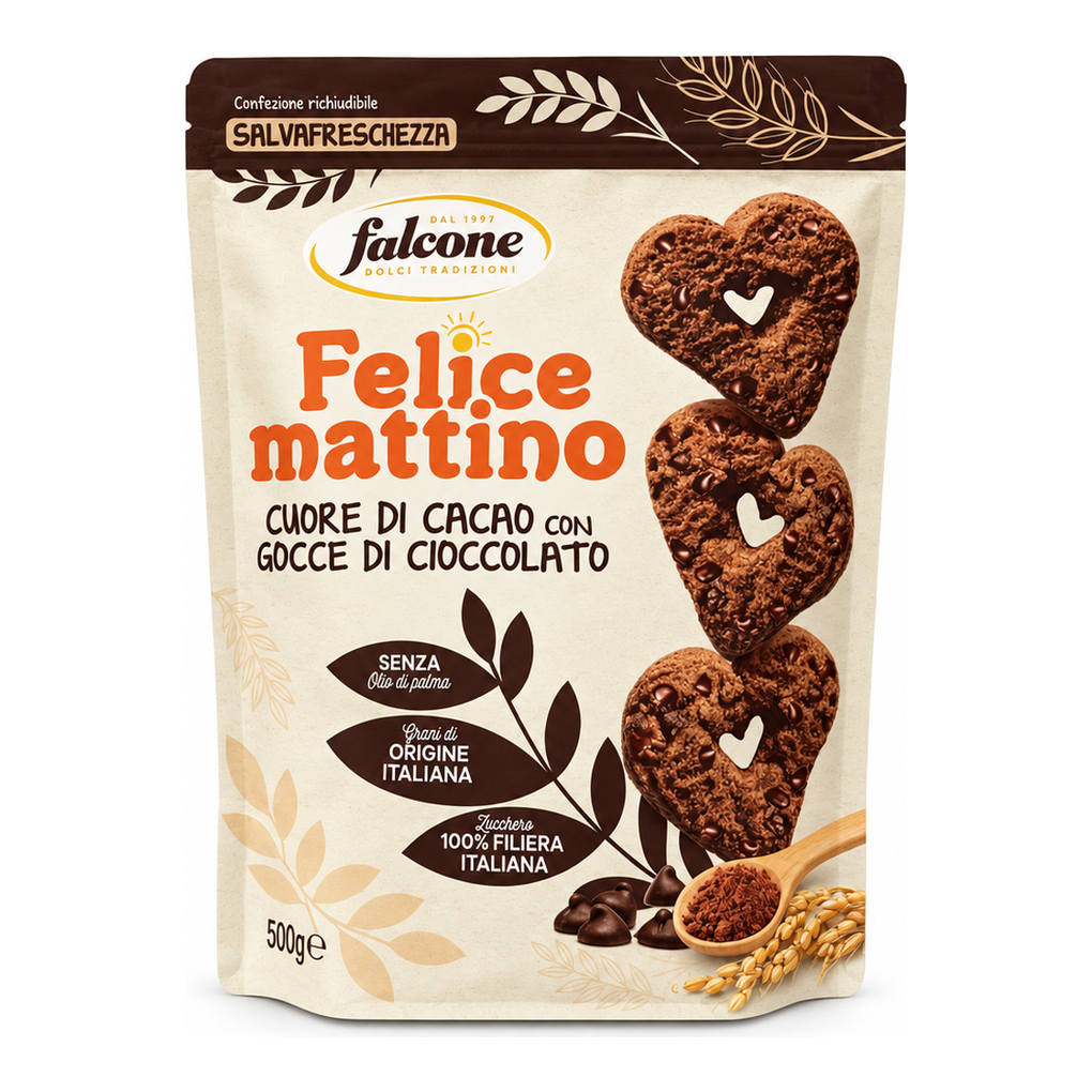 Falcone Felice Mattino Cocoa Heart Cookies 1