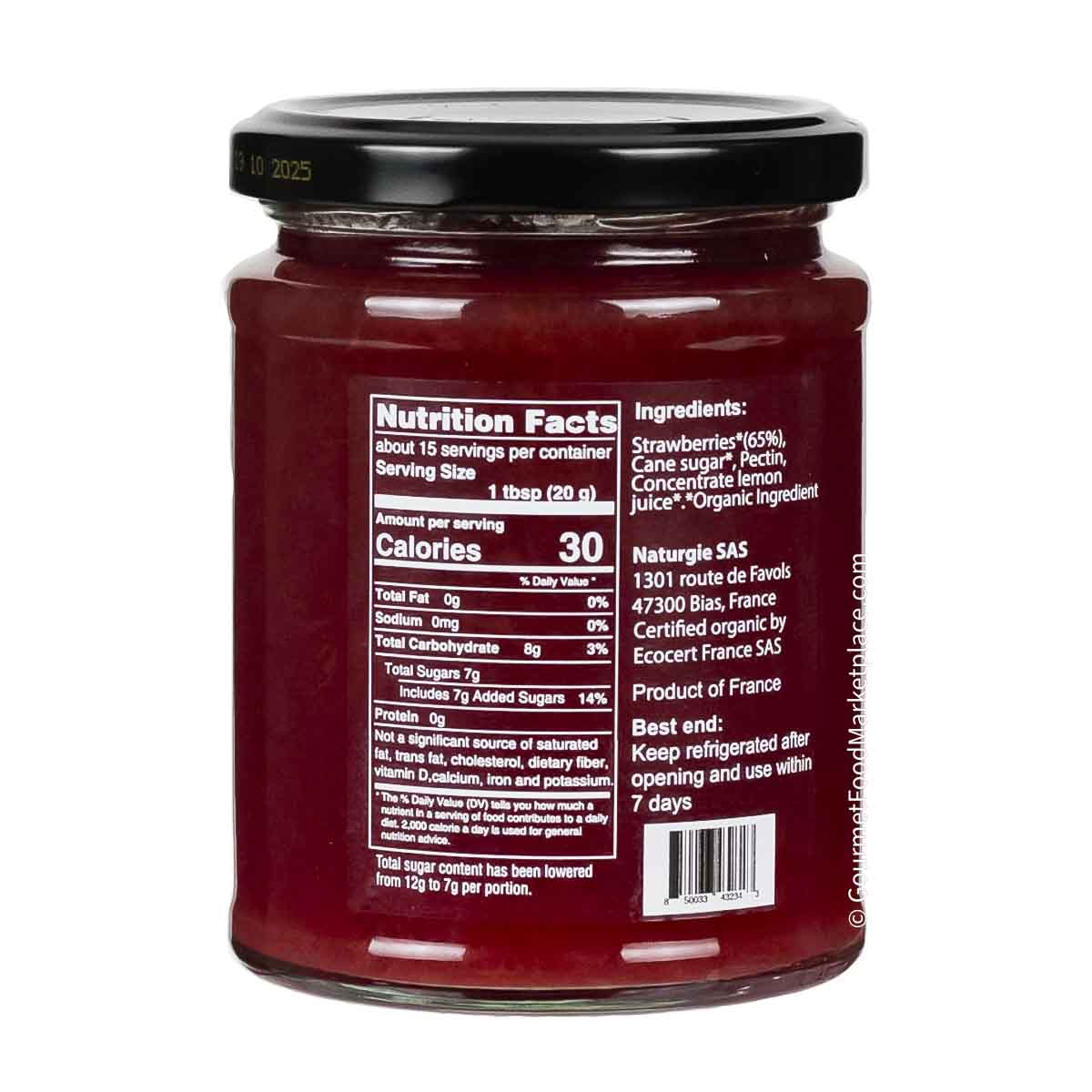 Favols Organic Strawberry Spread, Reduced Sugar 2