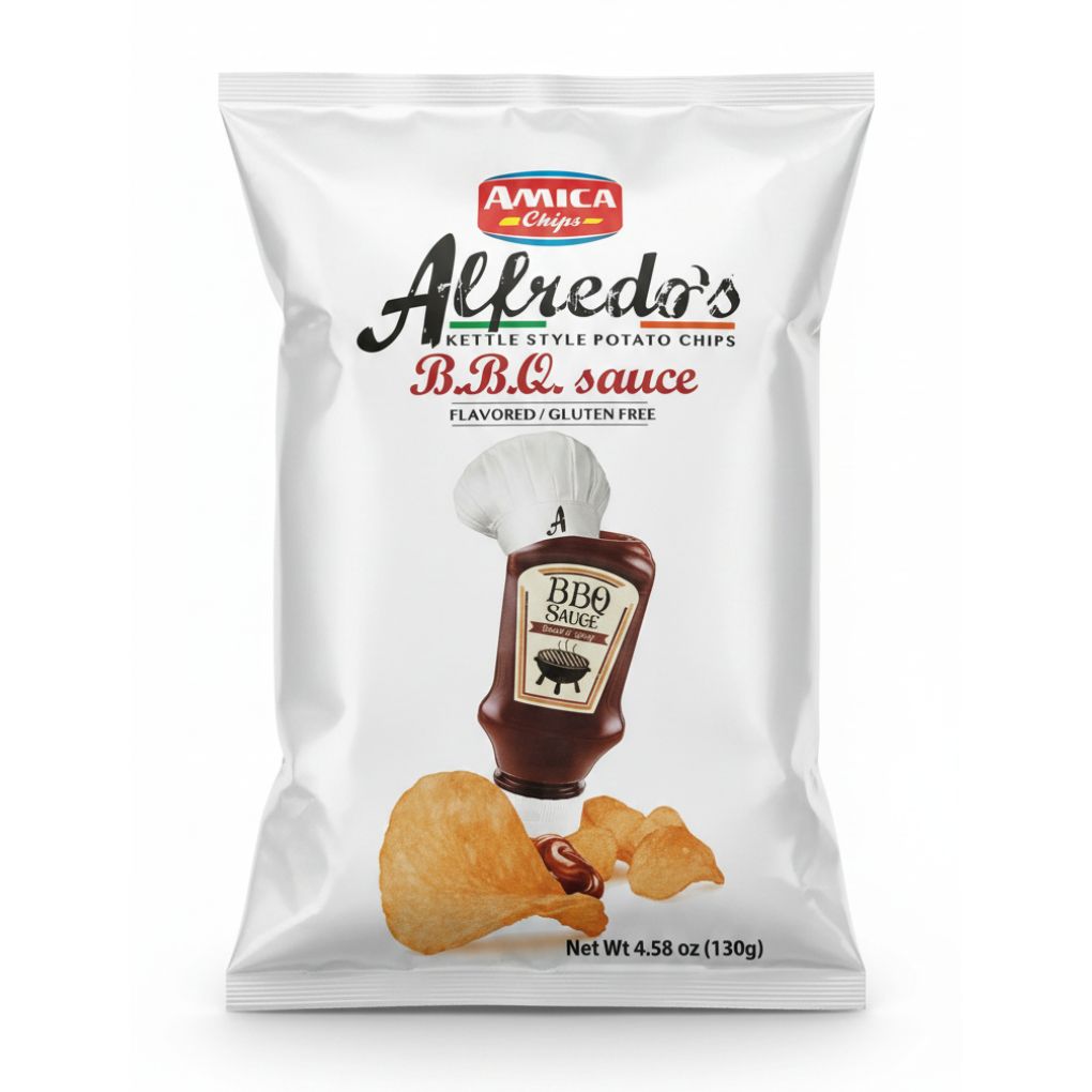 Amica Chips Italian Potato Chips, BBQ Sauce, Kettle Style 1