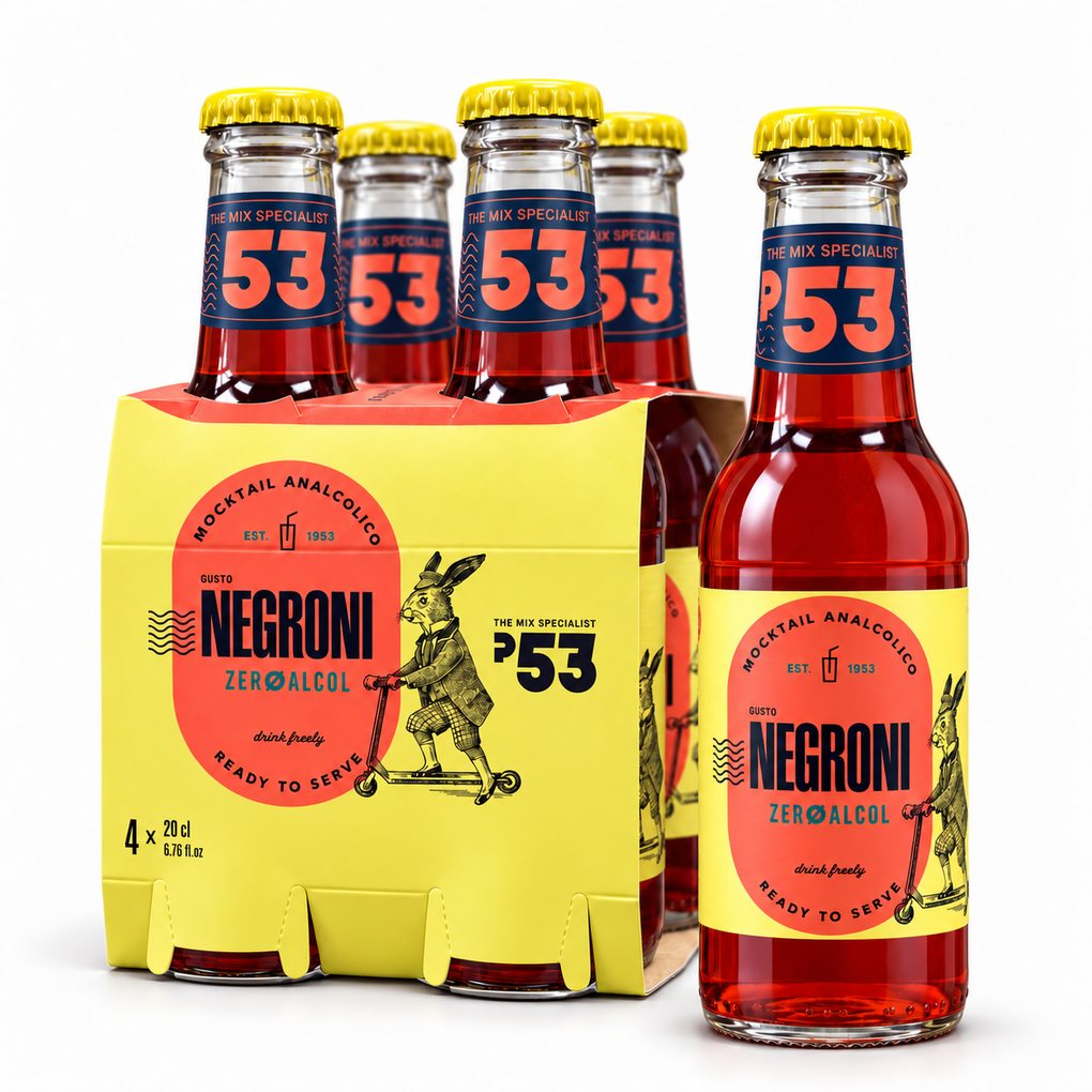 Polara Negroni Mocktail, Alcohol-Free, 6.7 fl x 4 1