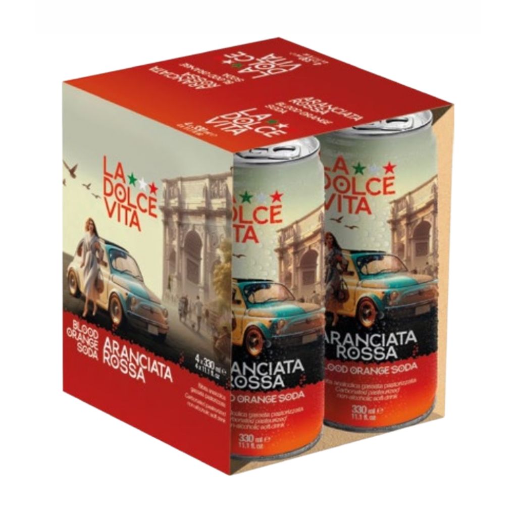 La Dolce Vita Italian Blood Orange Soda, 4-Pack Cans 1