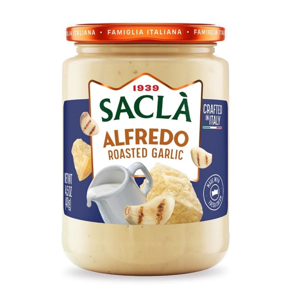 Sacla Roasted Garlic Alfredo Creamy Pasta Sauce 1
