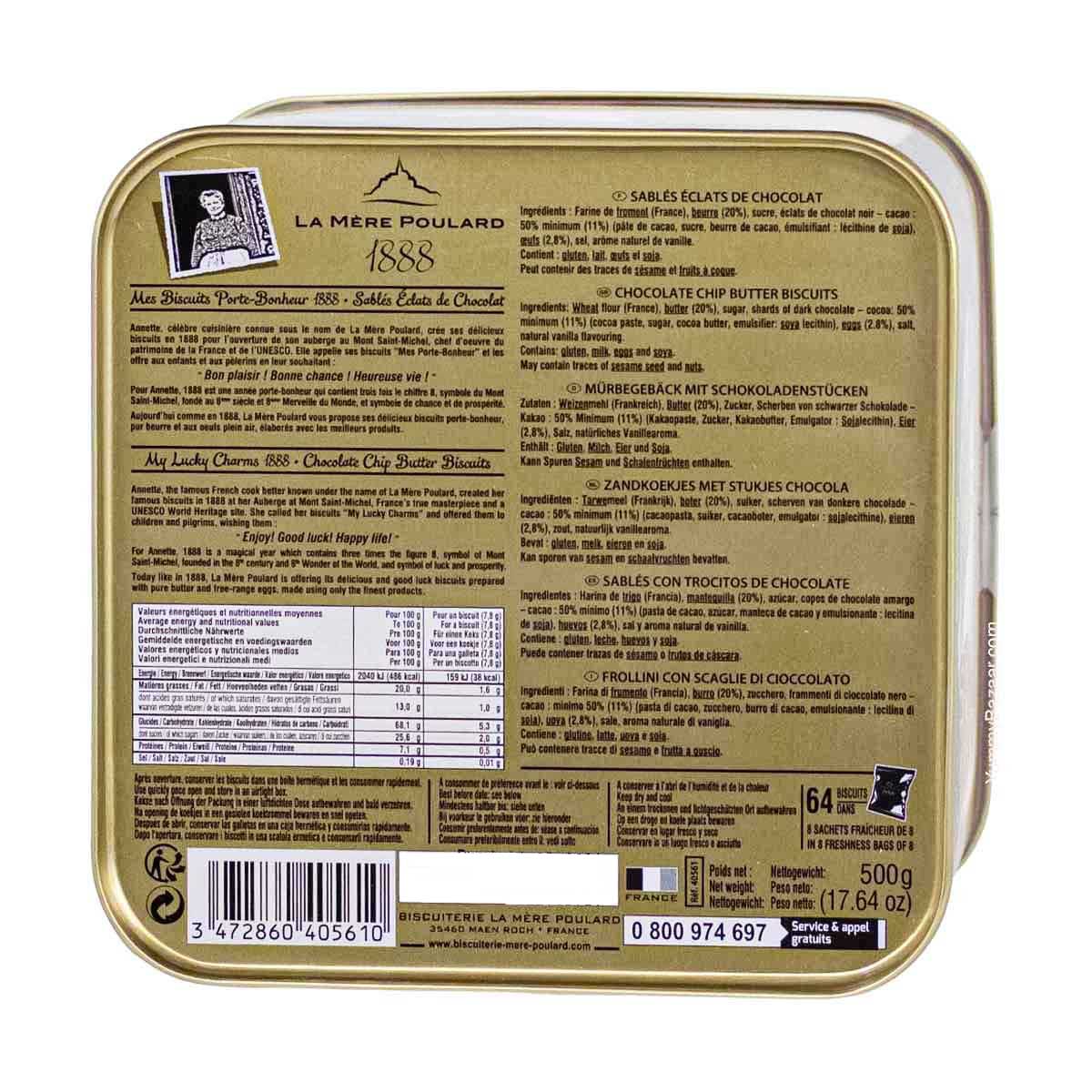 La Mere Poulard French Chocolate Chip Sable Cookies in Luxury Tin 3