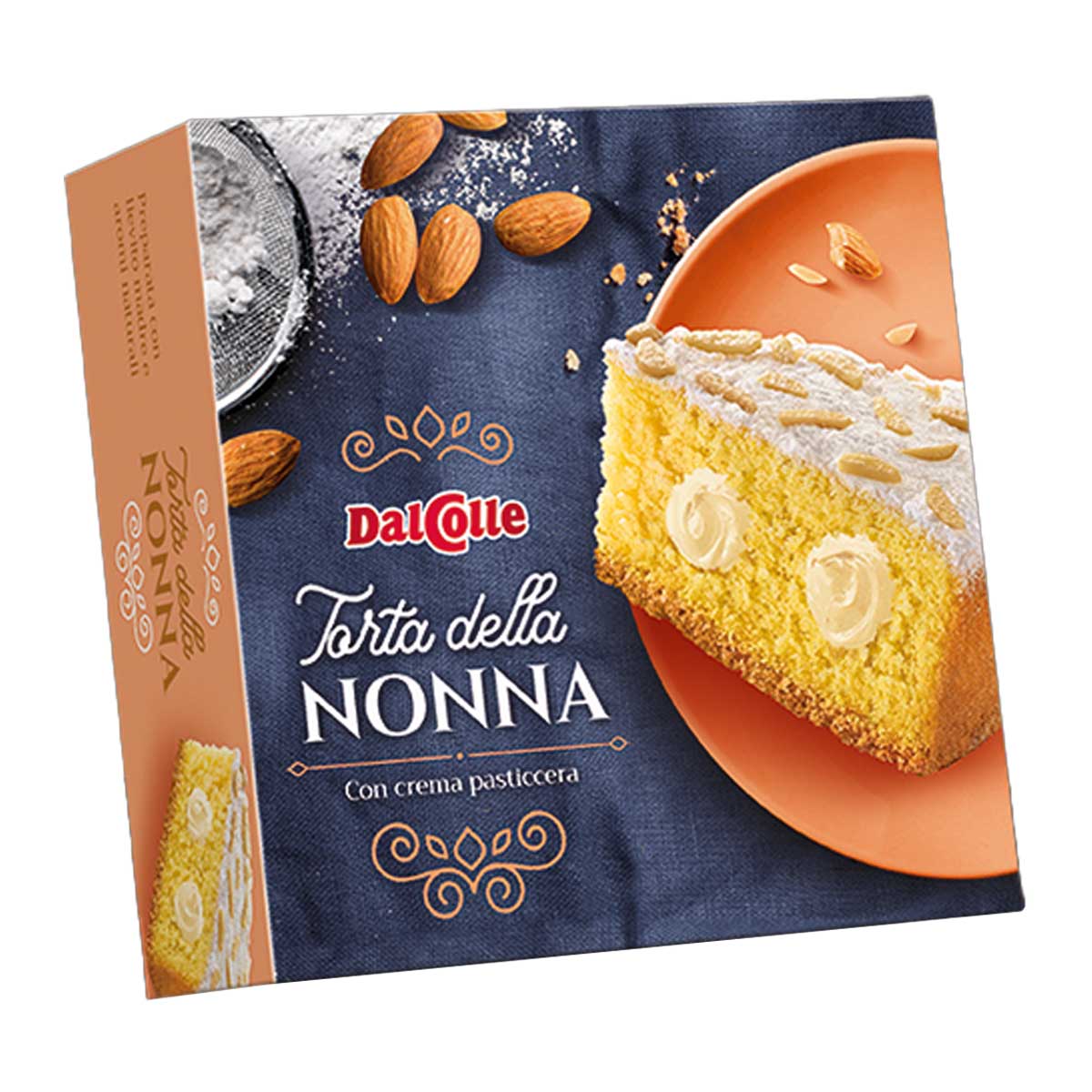 Dal Colle Italian "Nonna" Cake Filled with Custard Cream and Almond Topping 1