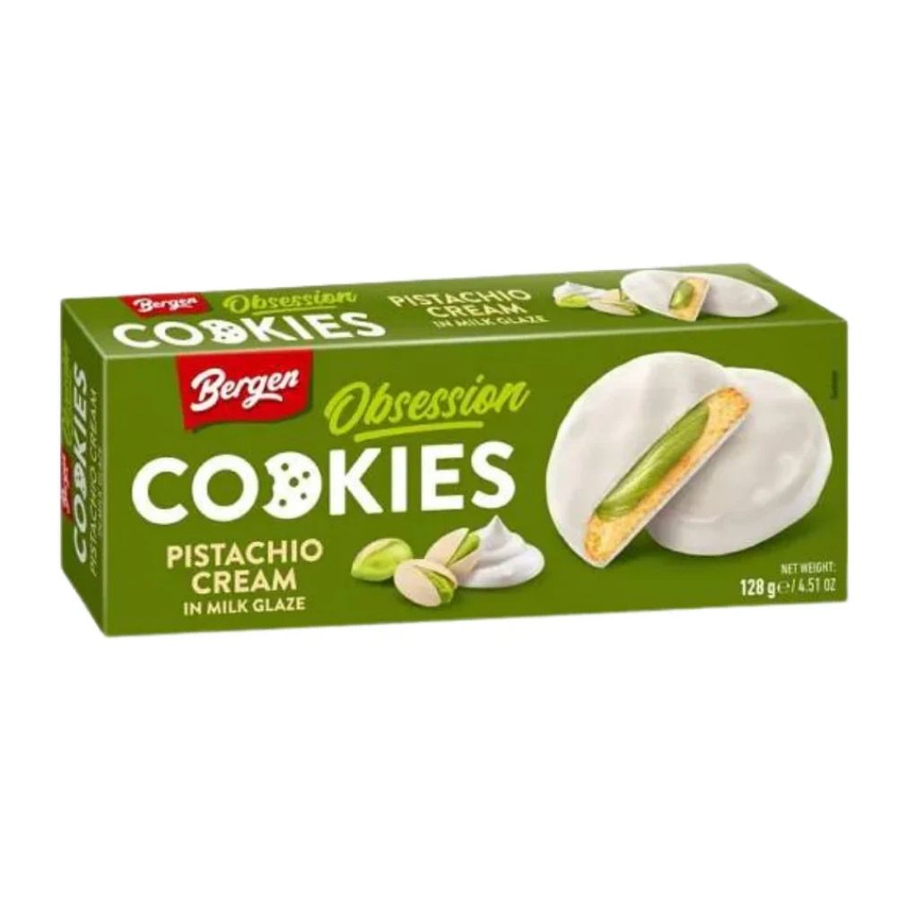 Bergen Cookies with Pistachio Cream in Milk Glaze 1