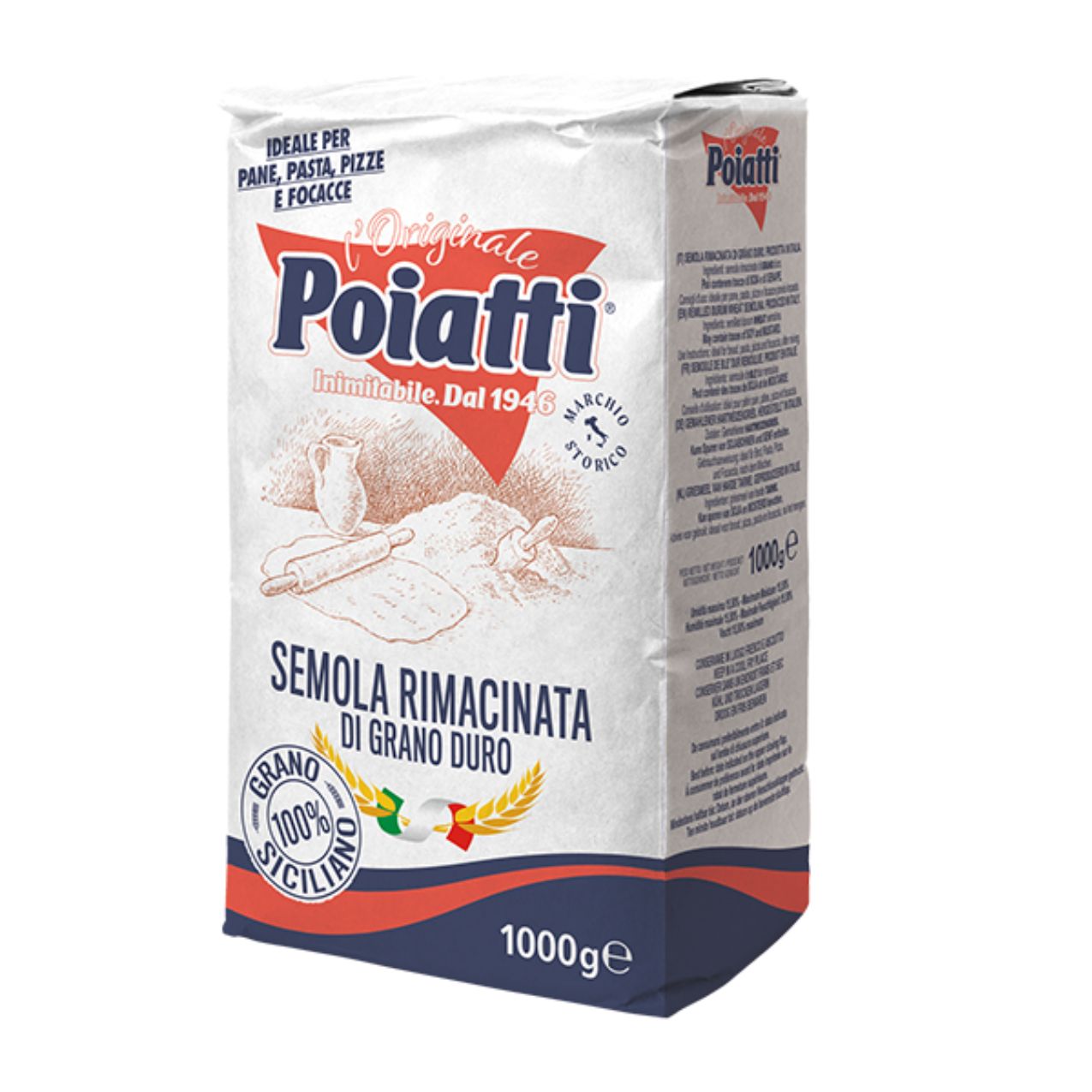Poiatti Semolina Flour, 100% Sicilian Wheat 1