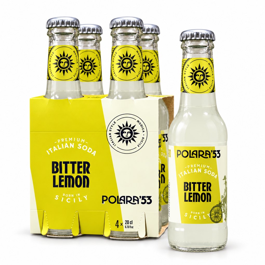 Polara Bitter Lemon Italian Soda, 6.7 fl x 4 1