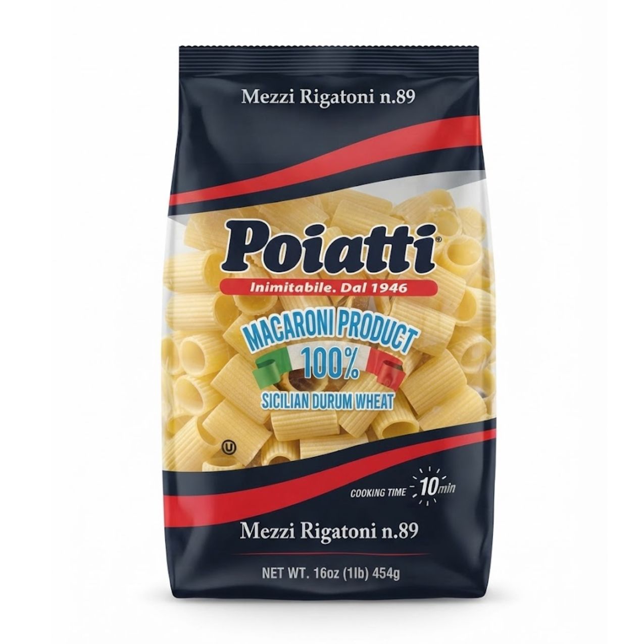 Poiatti Mezzi Rigatoni #89, 100% Sicilian Wheat 1
