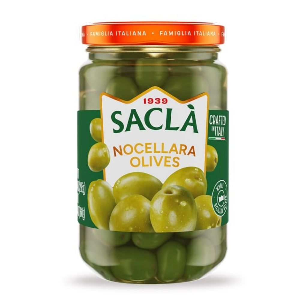 Sacla Whole Nocellara Green Olives in Brine 1
