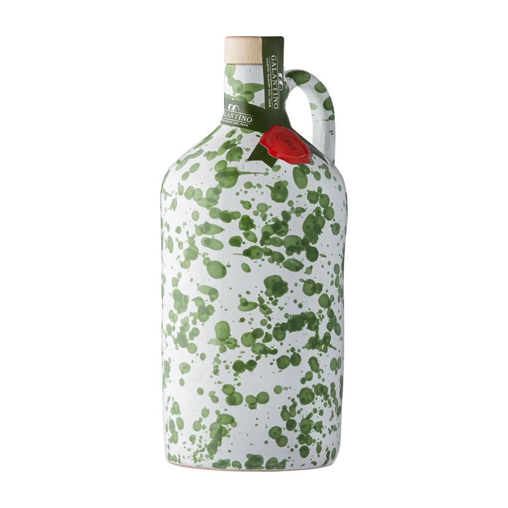 Galantino EVOO in Hand Painted Ceramic, Green Fantasia 1
