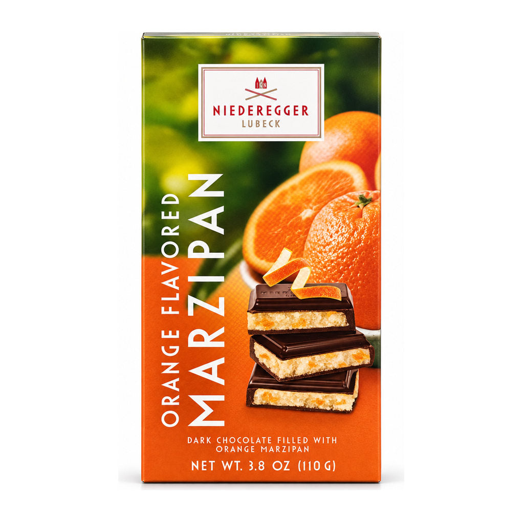 Niederegger Orange Marzipan Dark Chocolate Bar 1