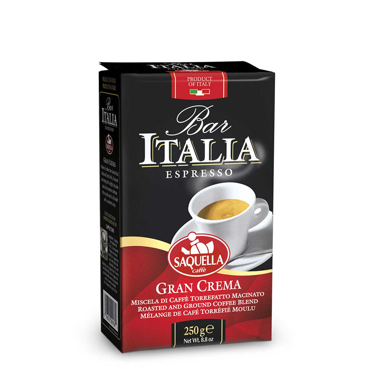 Saquella Espresso Roasted Ground Coffee, Gran Crema 1