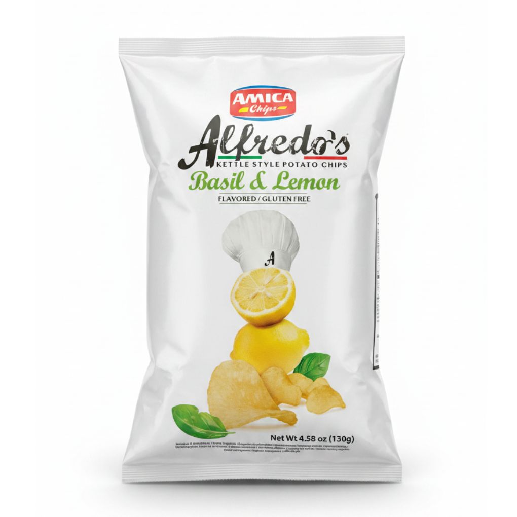 Amica Chips Italian Potato Chips, Basil and Lemon, Kettle Style 1