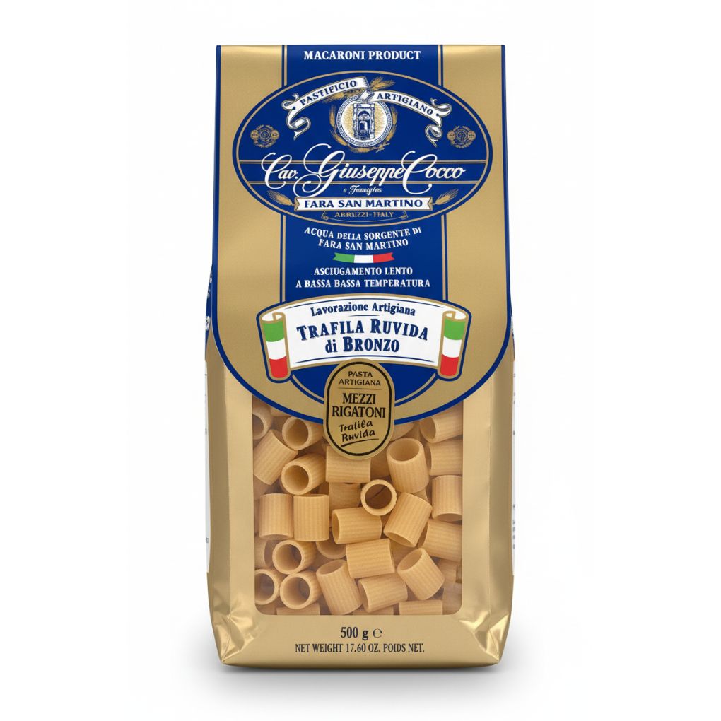 Giuseppe Cocco Organic Mezzi Rigatoni Pasta 1