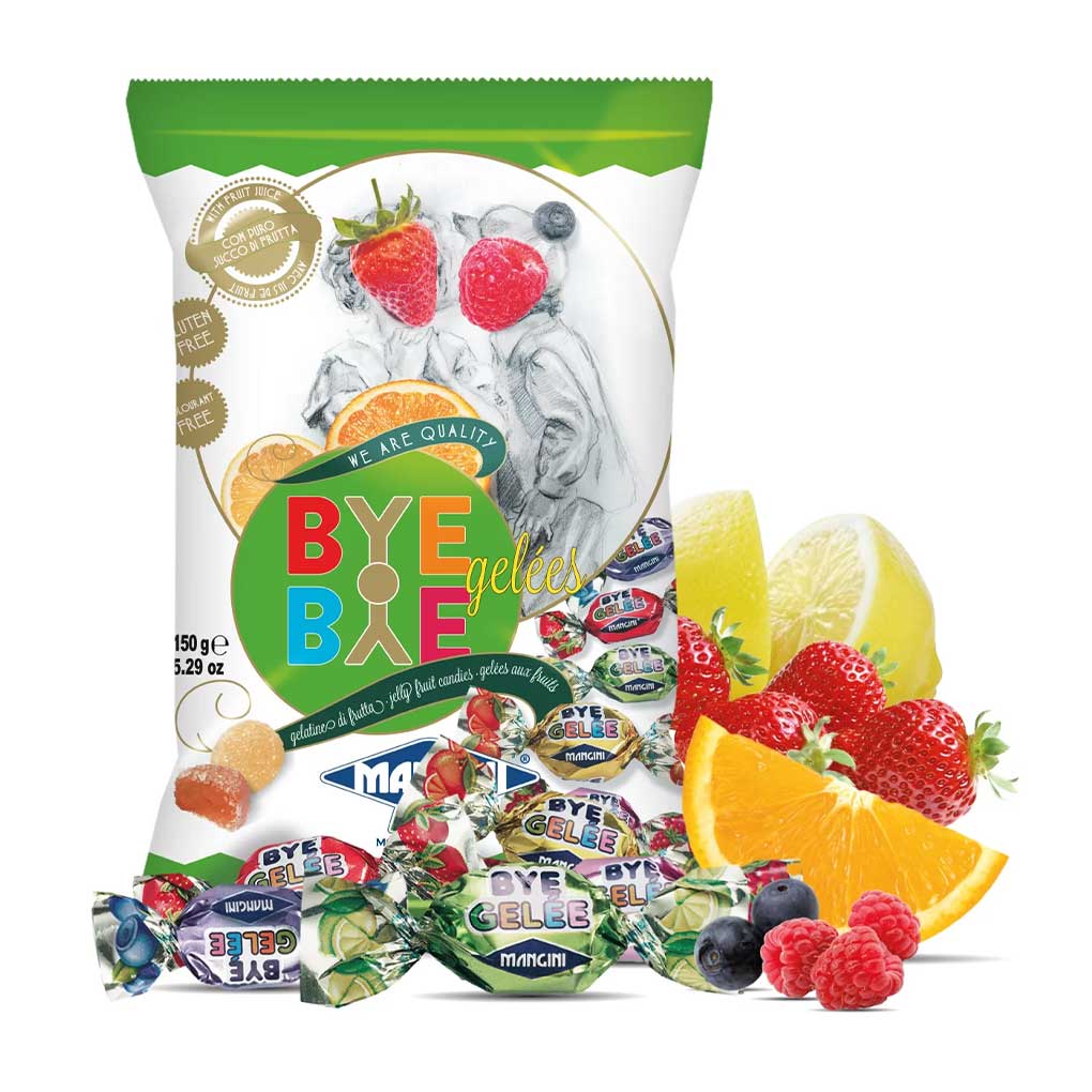 Mangini Bye Bye Gelees Assorted Fruit Italian Jelly Candies 1