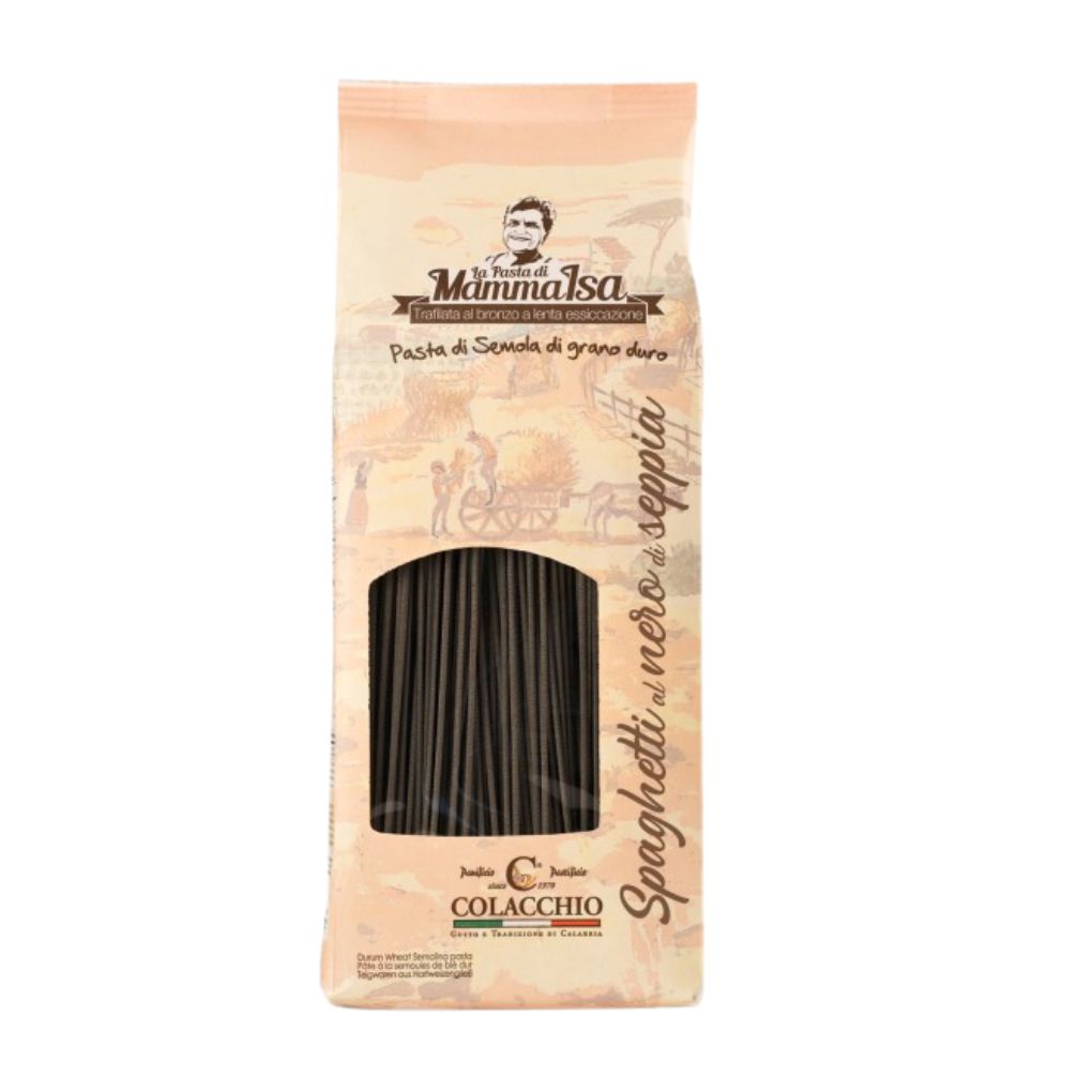 Colacchio Italian Squid Ink Spaghetti, Bronze Cut 1