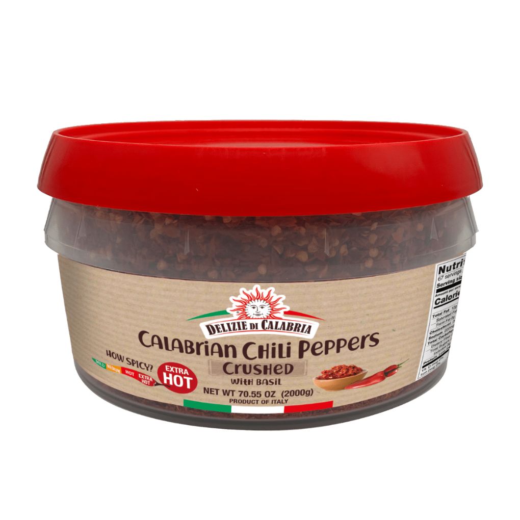Delizie Di Calabria Crushed Calabrian Chili Peppers with Basil in EVOO 1