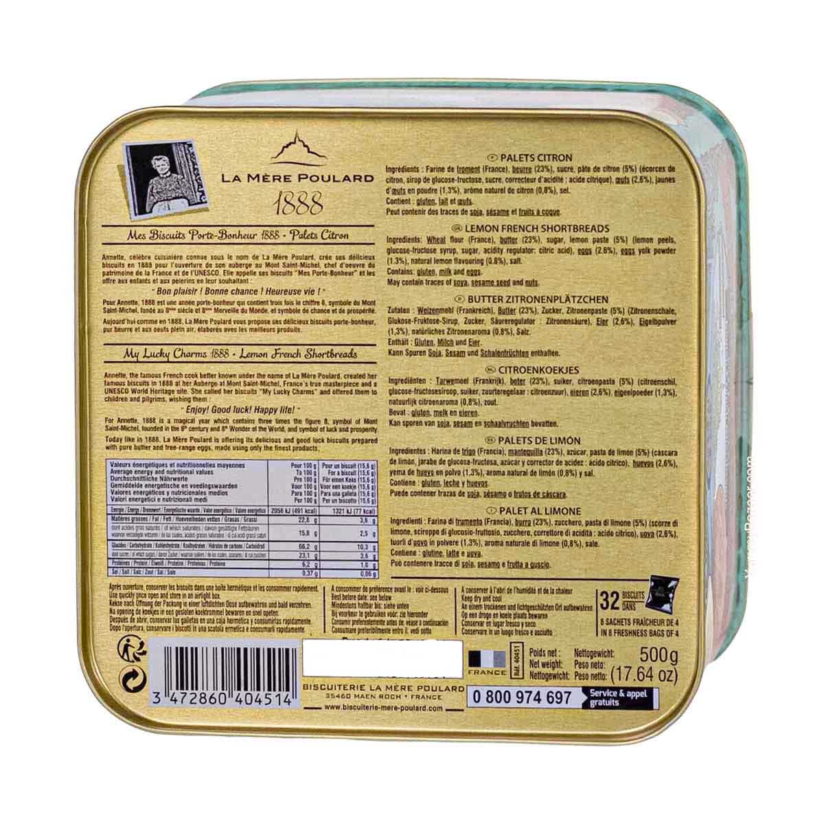 La Mere Poulard French Lemon Butter Cookies Palets in Luxury Tin 3