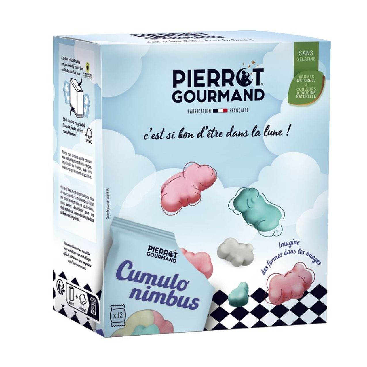 Pierrot Gourmand French Cloud Cumulonimbus Gummies, 12 Sachets, No Gelatin 1