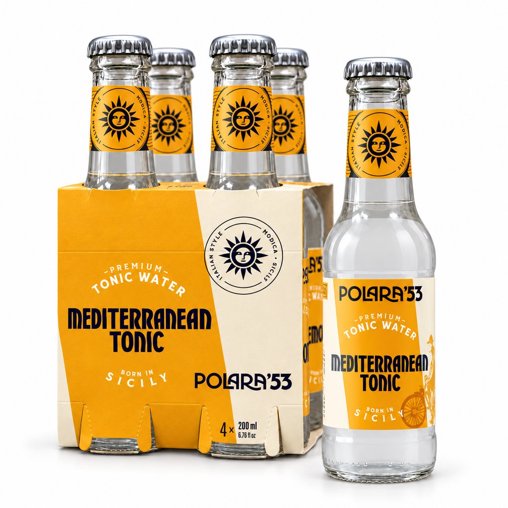 Polara Mediterranean Tonic Water, 6.7 fl x 4 1