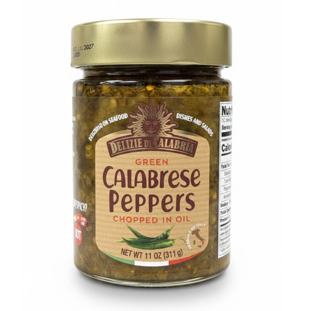 Delizie Di Calabria Chopped Green Calabrian Chili Peppers in Oil 1