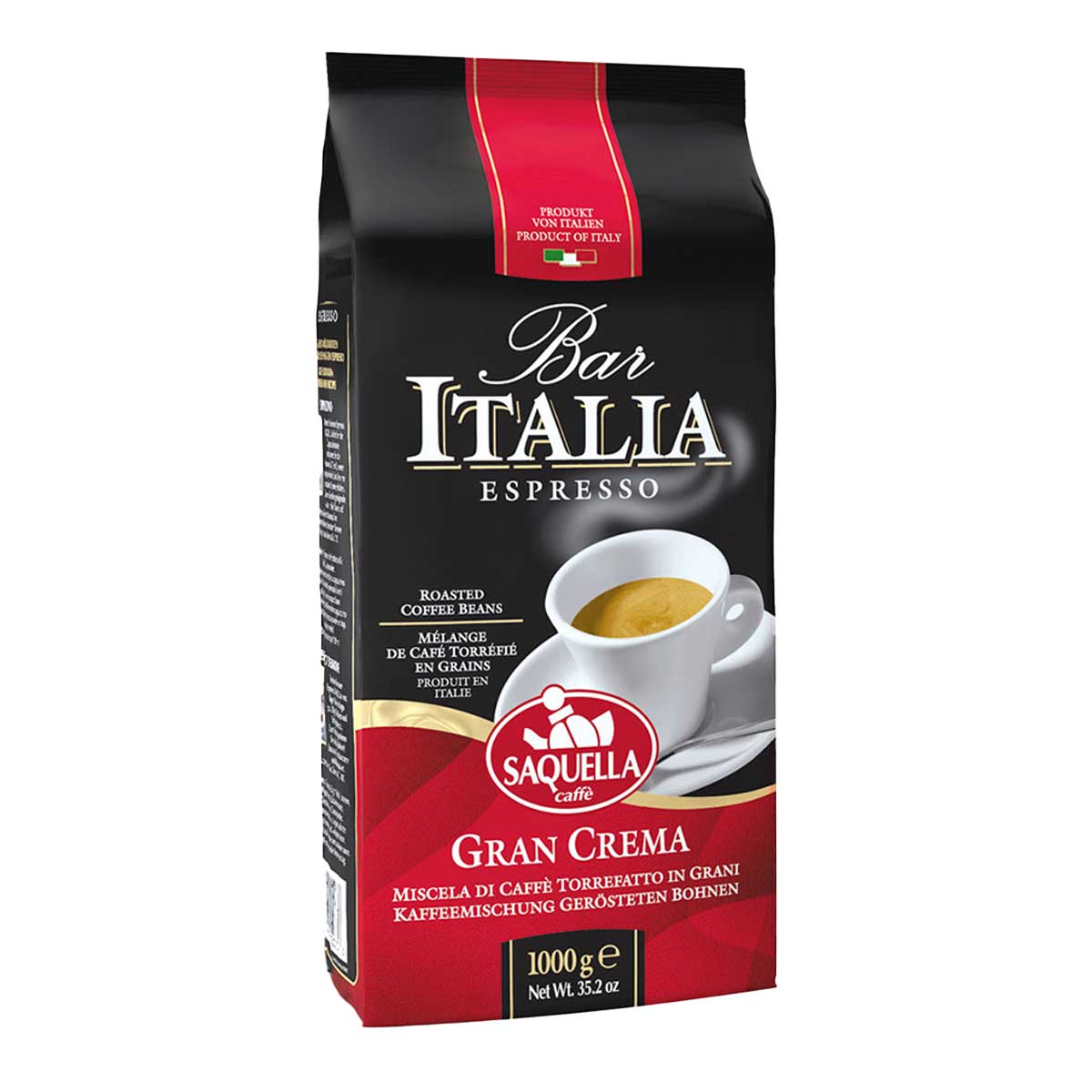 Saquella Espresso Roasted Coffee Beans, Gran Crema 1