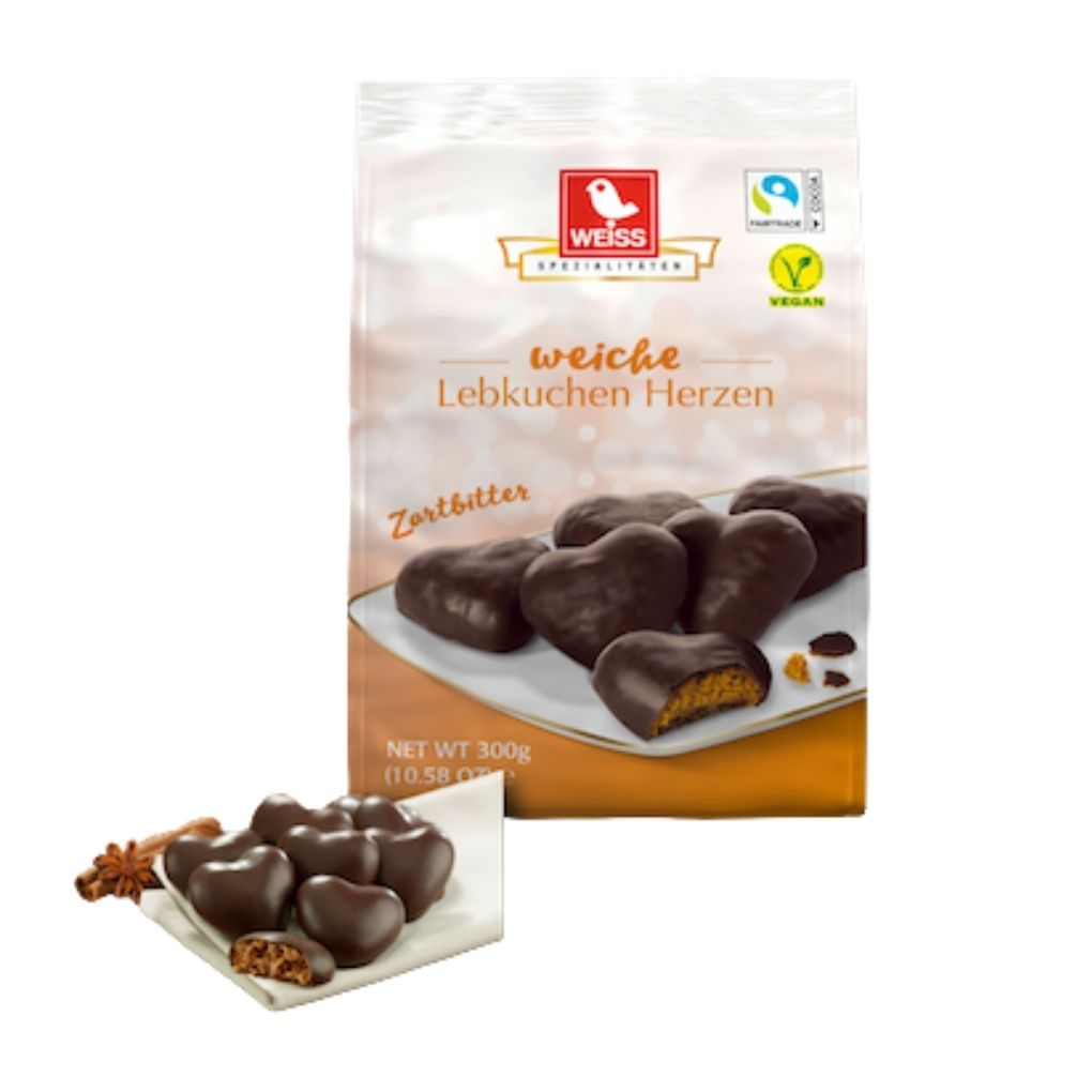 Weiss Dark Chocolate Lebkuchen Gingerbread Hearts 1
