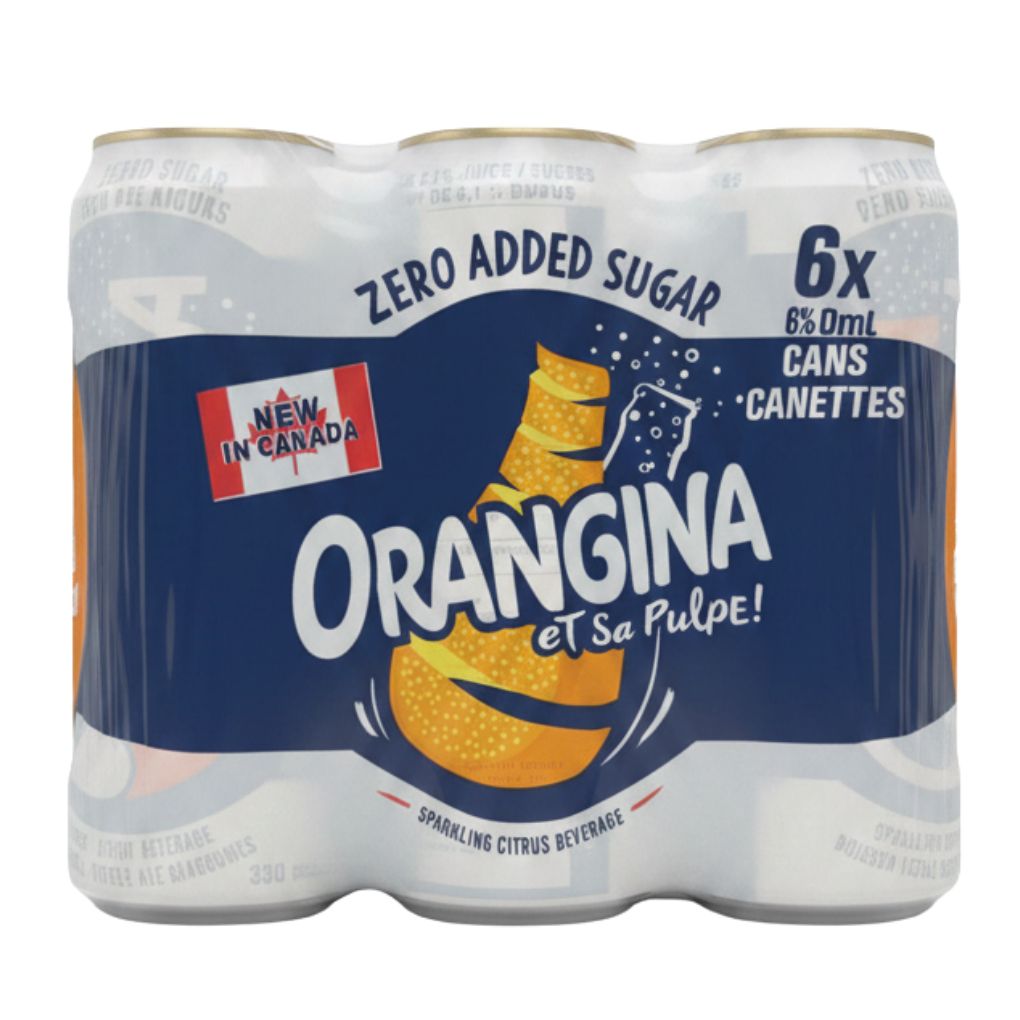 Orangina Orange Carbonated Soft Drink, No Added Sugar 6-Pack 1
