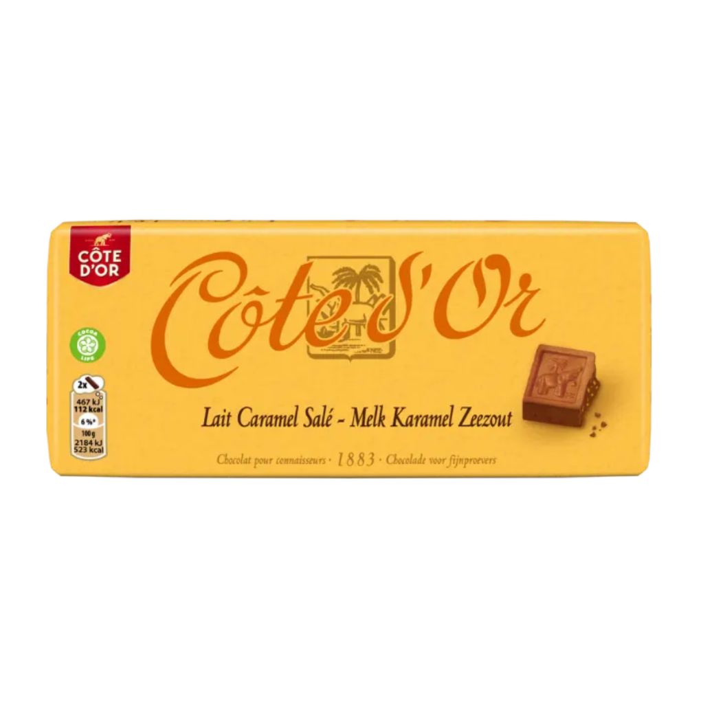 Cote D'Or Salted Caramel Milk Chocolate Bar 1