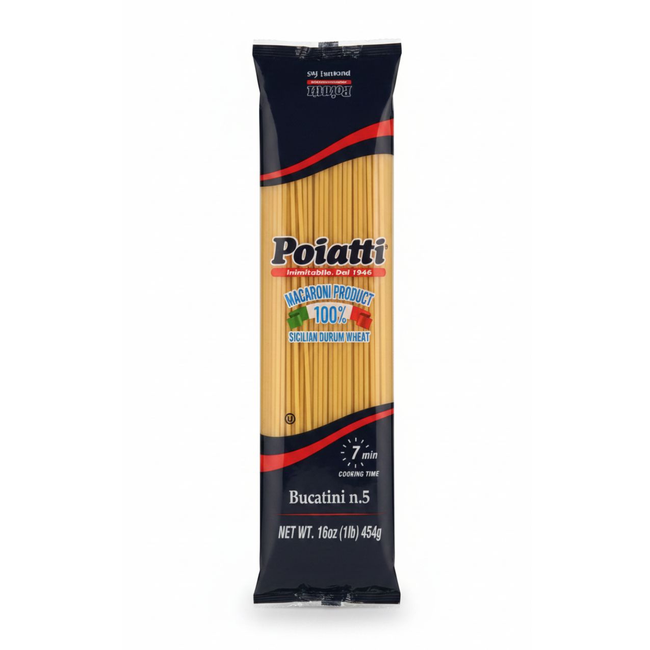 Poiatti Bucatini #5, 100% Sicilian Wheat 1