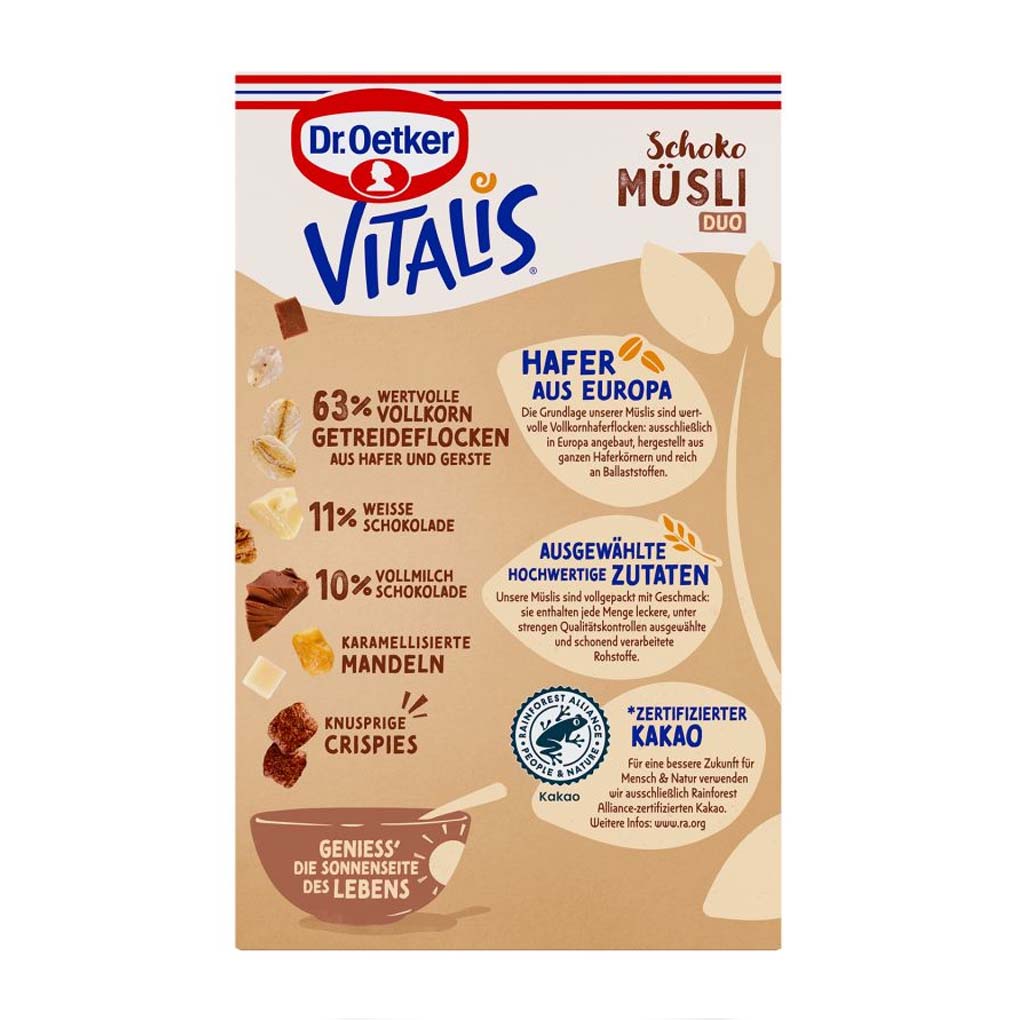 Dr. Oetker Vitalis Milk & White Chocolate Duo Muesli 2