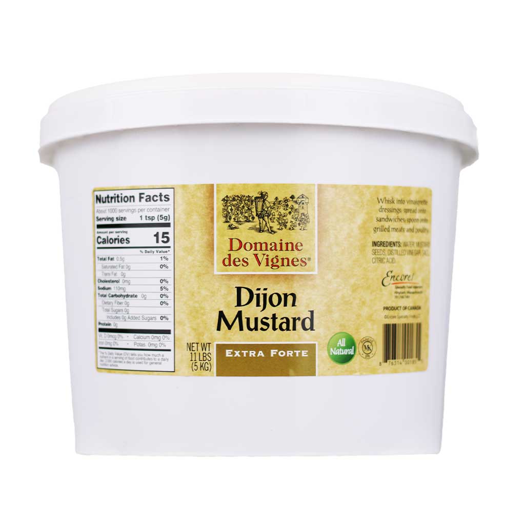 Domaine des Vignes Extra Strong Dijon Mustard 11lb Tub 1