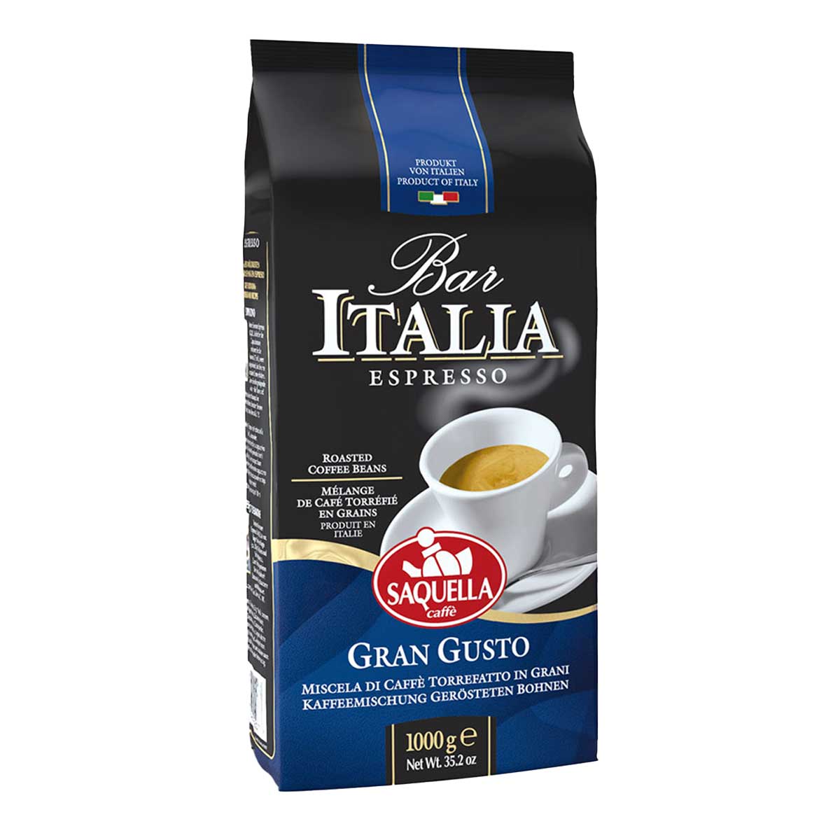 Saquella Espresso Roasted Coffee Beans, Gran Gusto 1