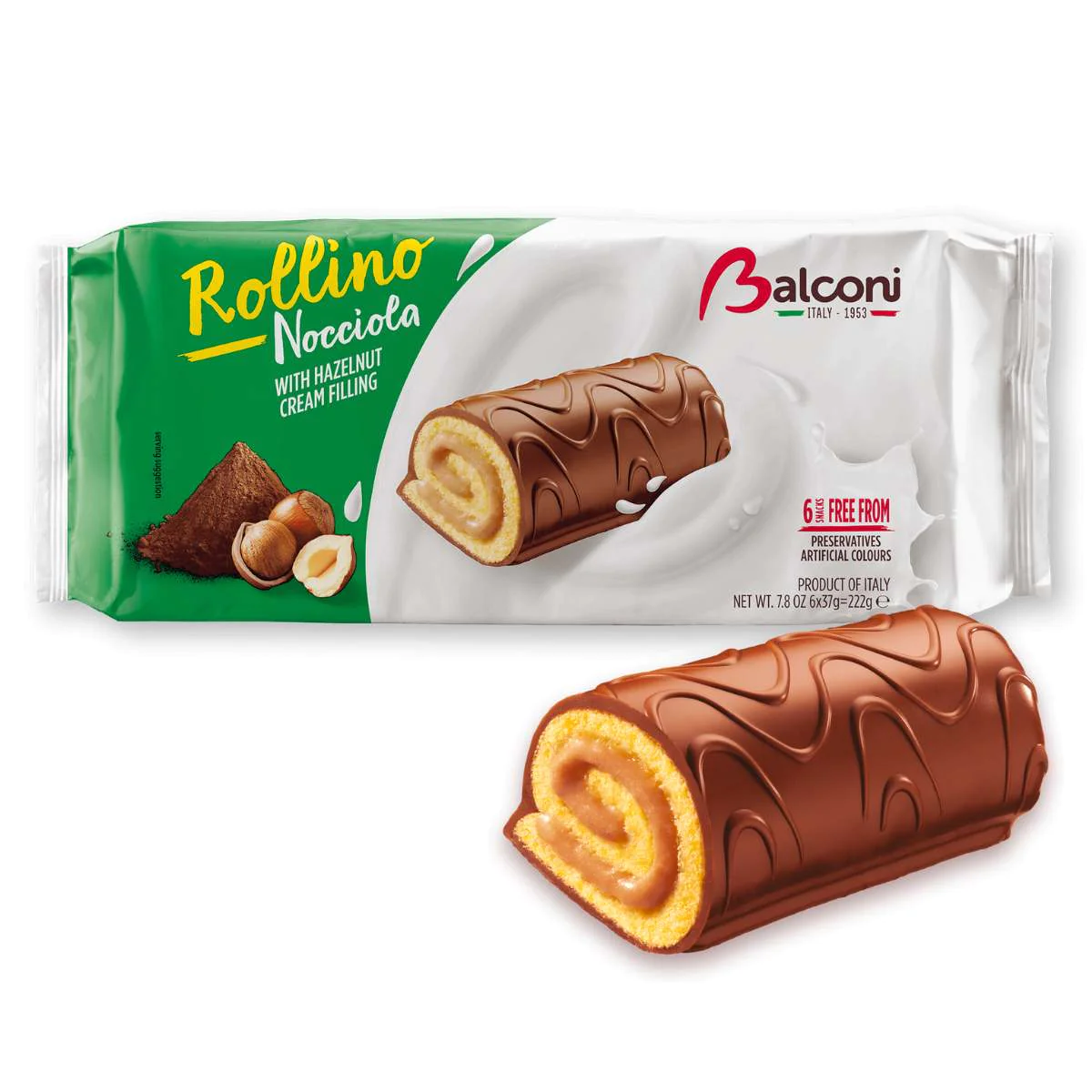 Balconi Rollino Snack Cakes with Hazelnut Cream 1