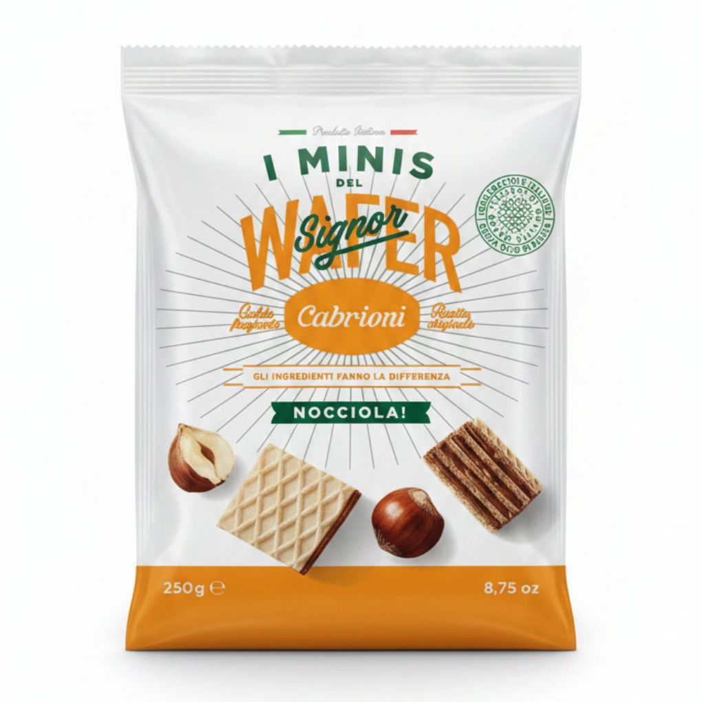 Cabrioni Mini Hazelnut Wafers, No Palm Oil 1