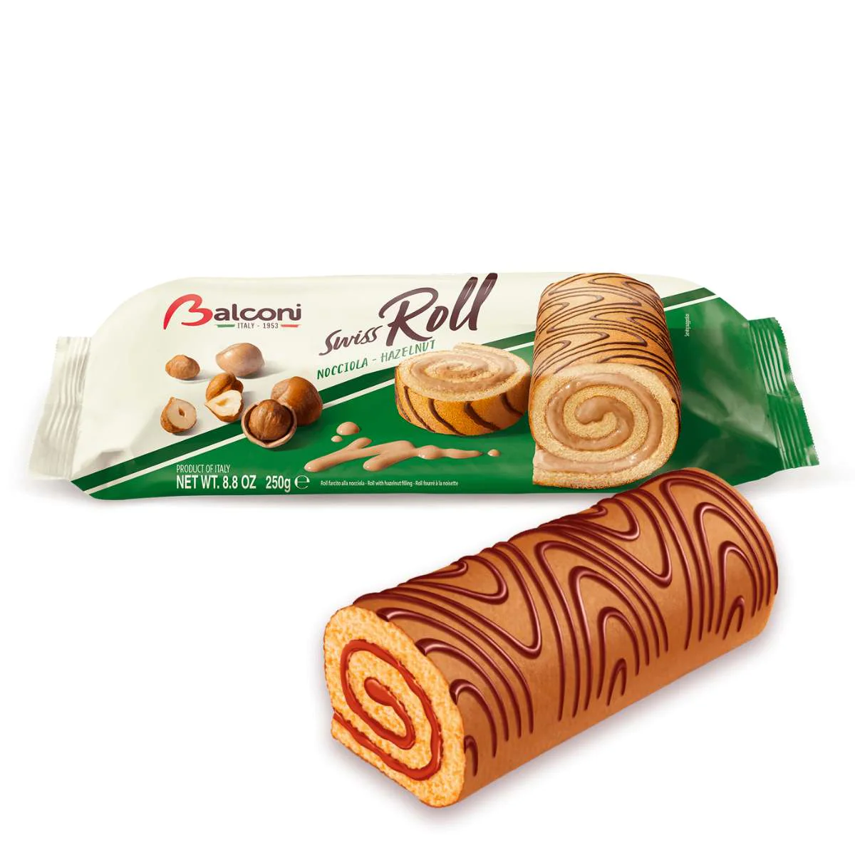 Balconi Italian Large Swiss Roll with Hazelnut Cream 1
