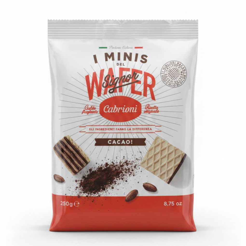 Cabrioni Mini Cocoa Wafers, No Palm Oil 1