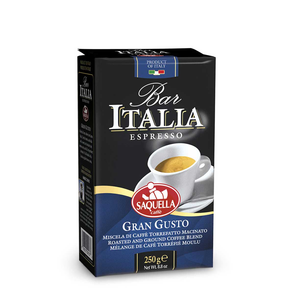 Saquella Espresso Roasted Ground Coffee, Gran Gusto 1