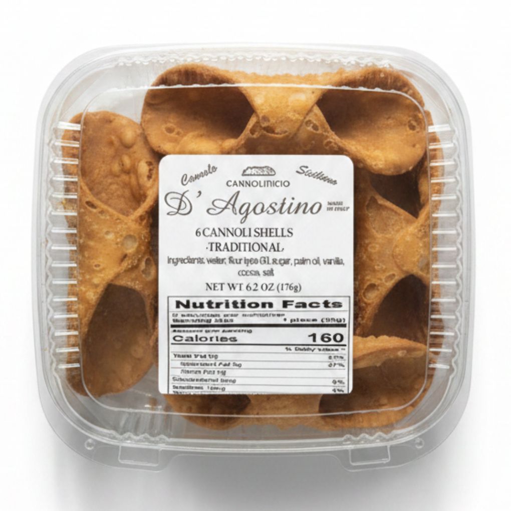 D'Agostino Sicilian Cannoli Shells, Large 6-in, 6 ct 1