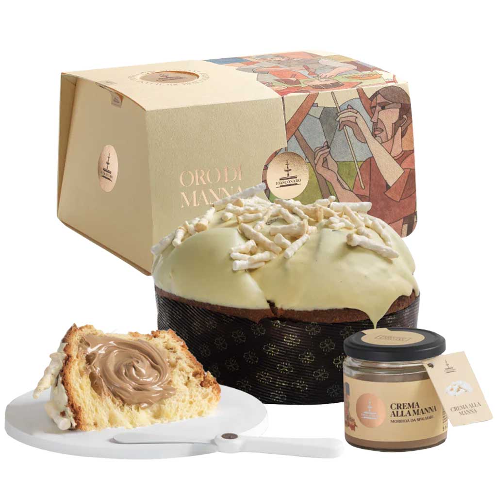 Fiasconaro Preorder: Panettone Oro di Manna (with Manna Cream & Spreader) 1