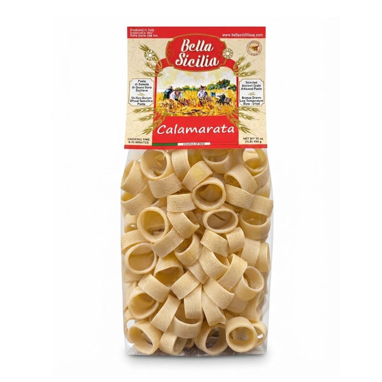 Bella Sicilia Calamarata, 100% Sicilian Wheat 1