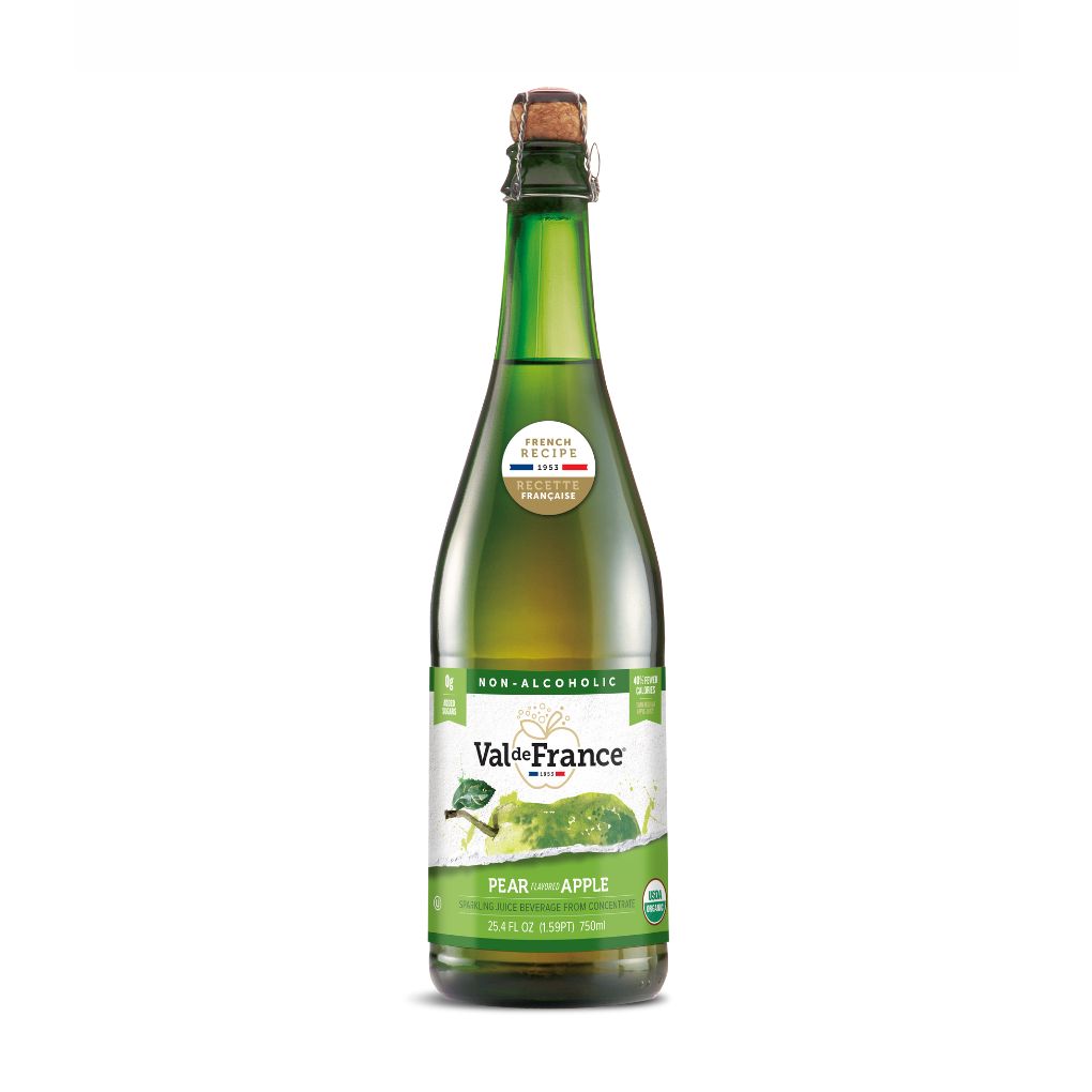 Val de France Organic Apple Pear Sparkling Juice, No Added Sugar 1